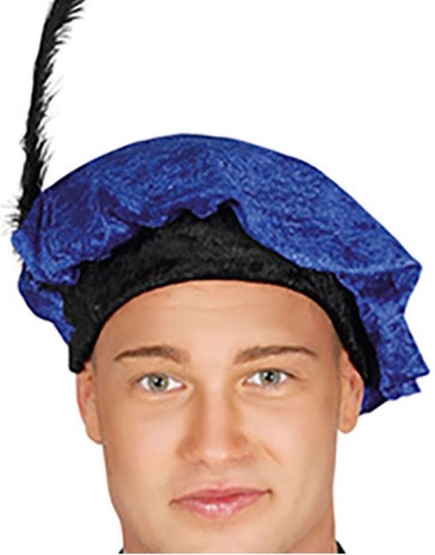 Pietenpak Piet Precies - Zwart / Blauw - Heren - Inclusief Baret