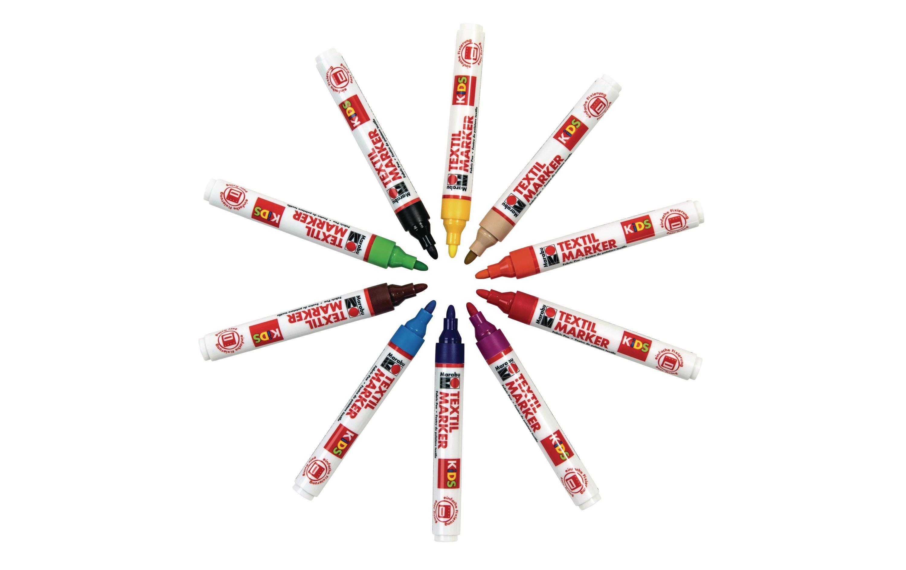 Textilmarker KiDS 3 mm, 10 FarbenMarkerset für Textilien