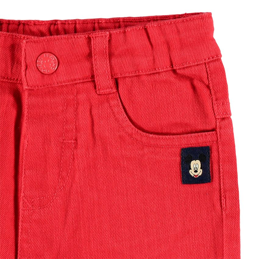 Pantalon rouge à empiècements Mickey Disney - Rouge
