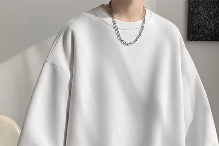 Juku Girls - Sweatshirt met ronde hals en effen kleur