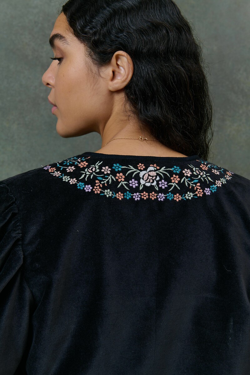 LOUISE MISHA<br>Jaqueta de veludo bordada, DURAS