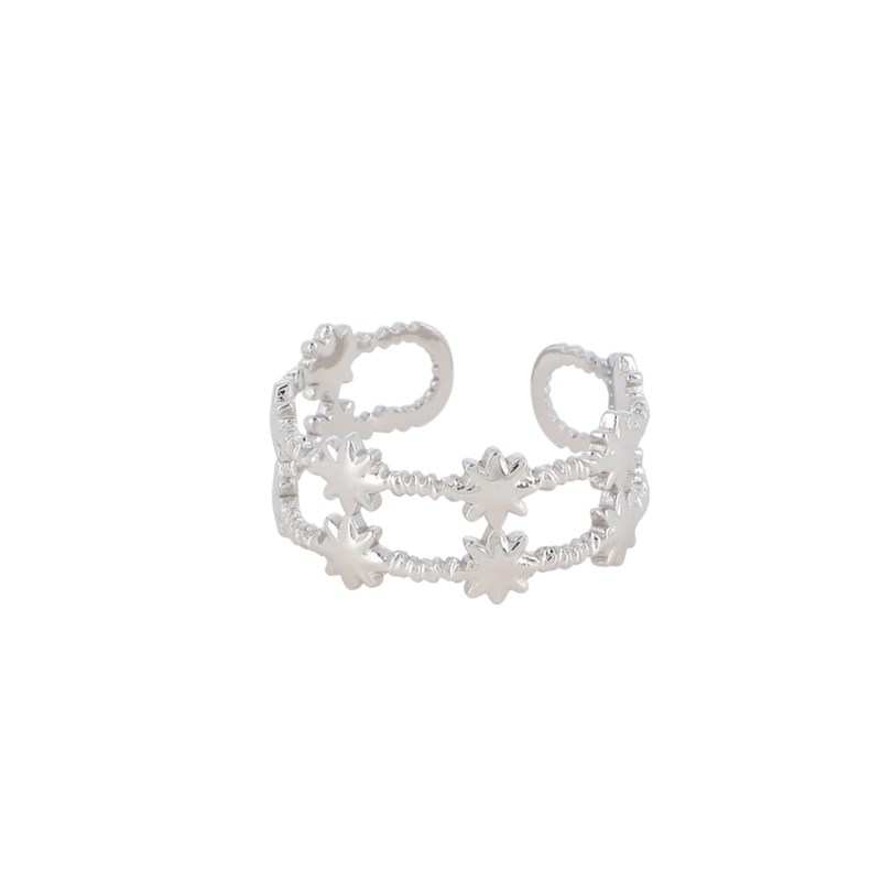 Bague ajustable en acier argentée
