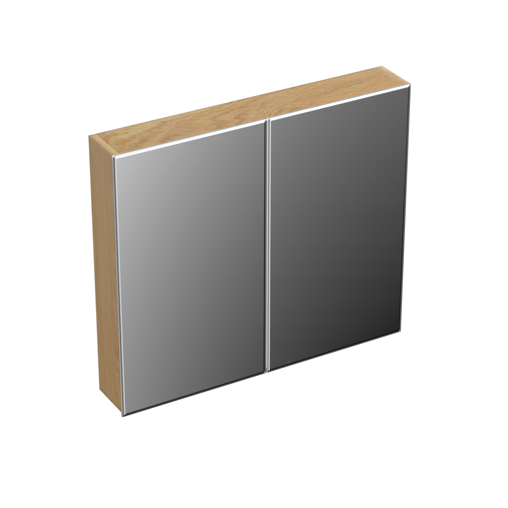 Forzalaqua Uni spiegelkast 80x70cm met 2 deuren smoke