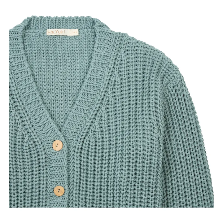 Yuki Cardigan Chunky Coton Bio | Bleu
