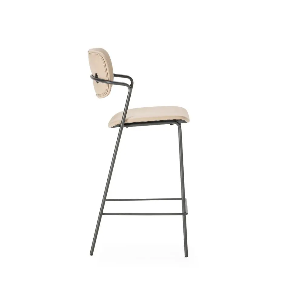 CALICOSY - Set van 2 krukken met zwarte MAIKA - 51x44x66 cm