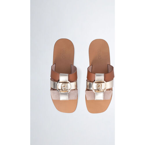 Liu Jo - Chanclas planas con logotipo Marrón