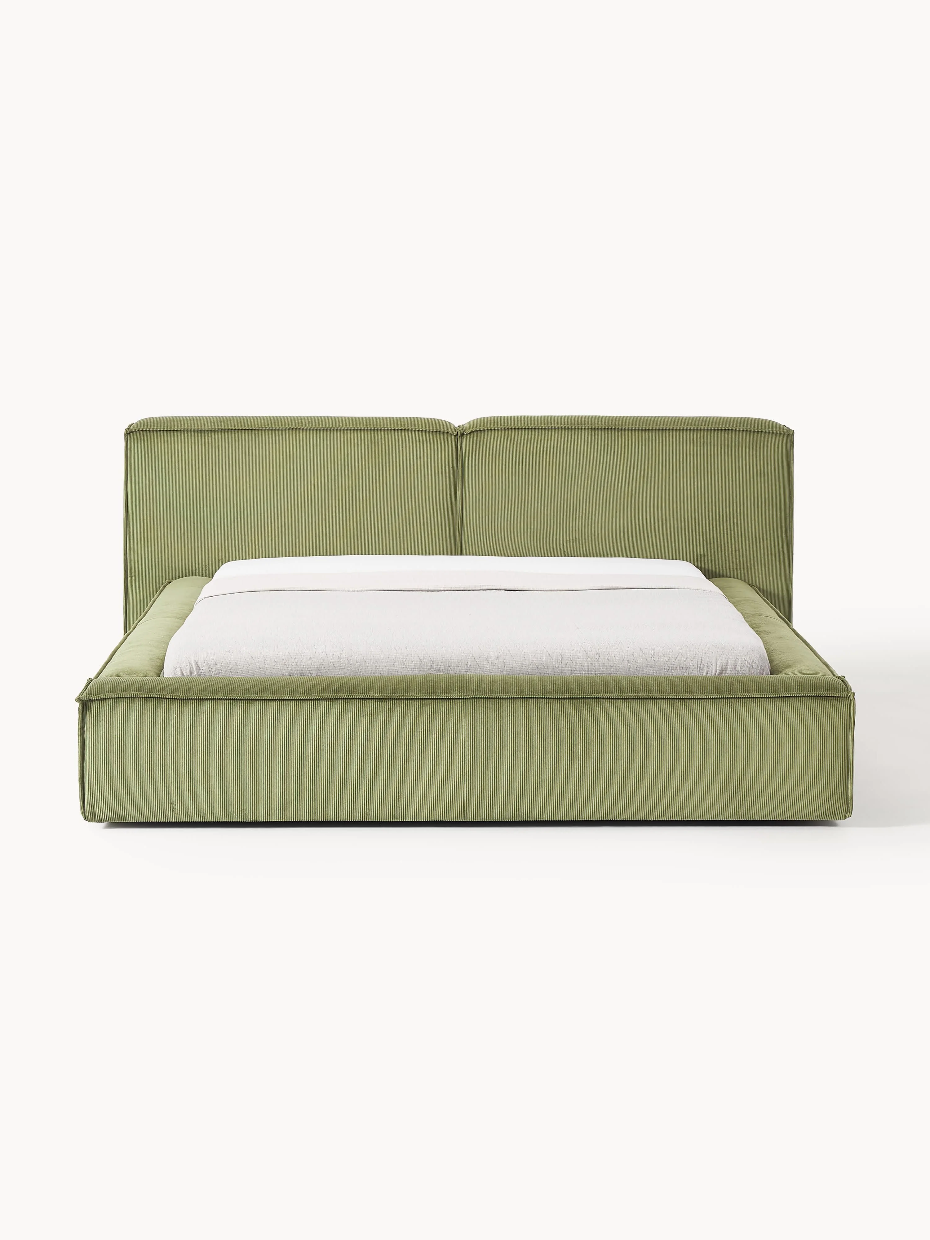 Gestoffeerd bed Lennon van corduroy met opbergruimte