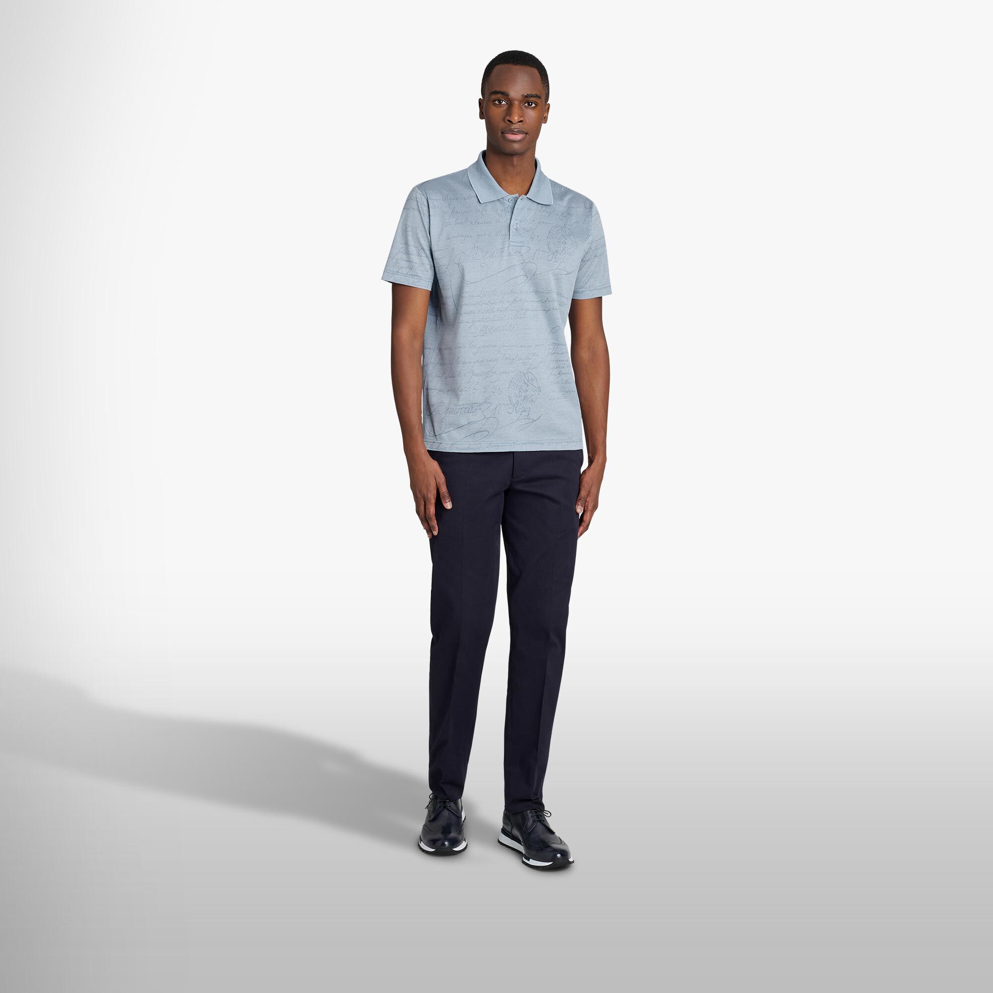 Polo Pique En Jacquard Scritto