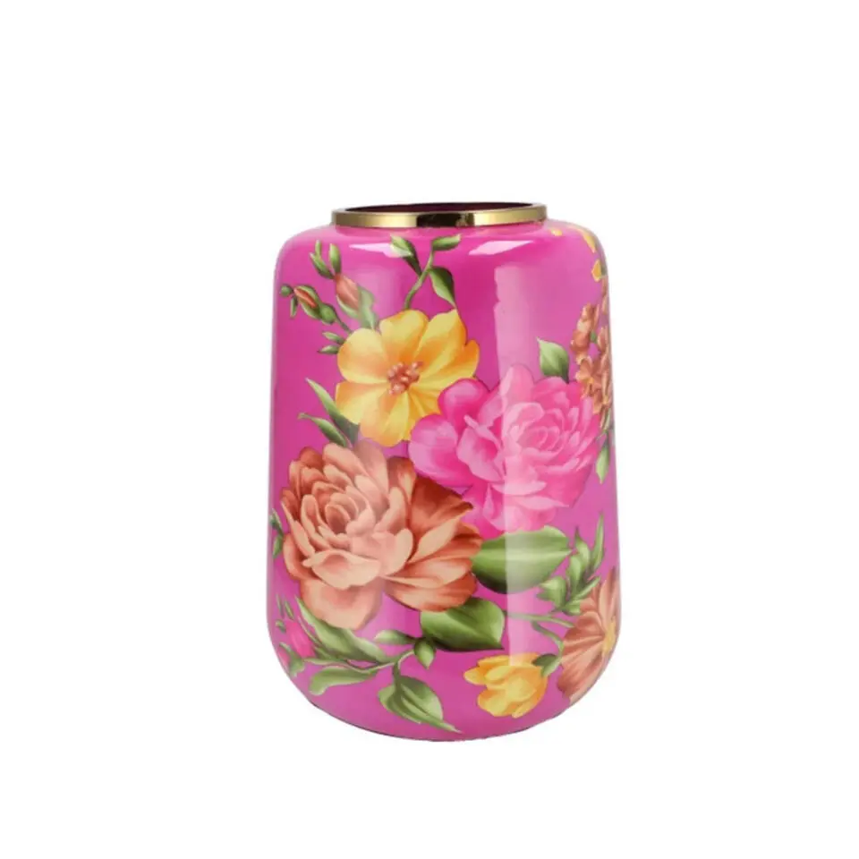 DK Design Vaas Flower Bouquet - fuchsia roze - 33 x 32 x 40 cm