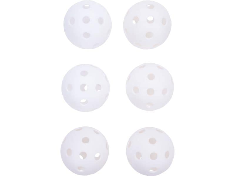 FTM Pickleball Indoor, 6 Stück, Weiss Strapazierfähige Picklebälle