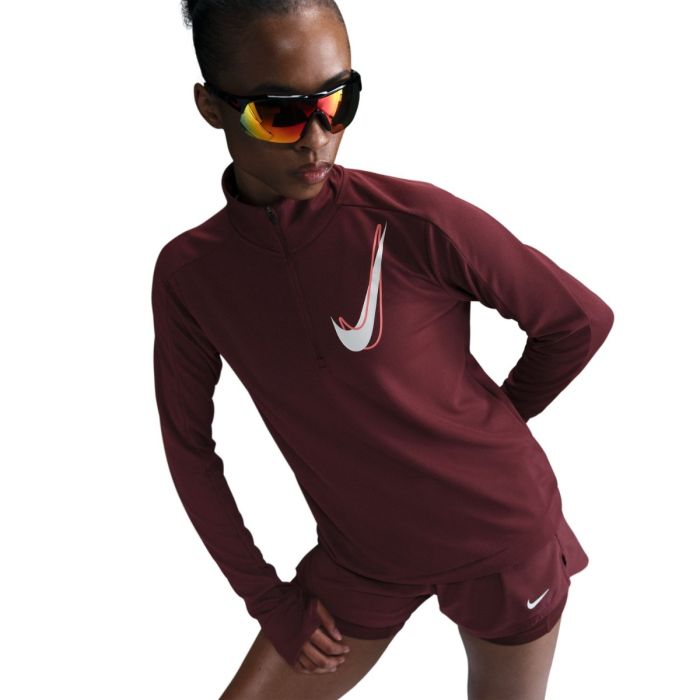 Nike Dame Mellemlag Swoosh Half Zip Long Sleeve Midlayer Rød