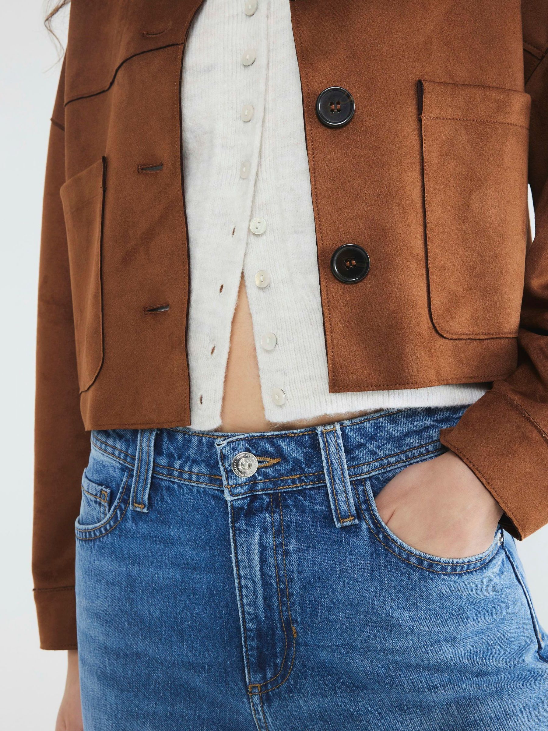 River Island Seamed Barrel 100% Cotton Jeans