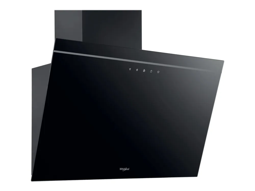 Whirlpool AKR 62F LT K - Hætte - skorsten vinklet - bredde: 59.8 cm - dybde: 32.6 cm - udtrækning og recirkulation (-) - sort