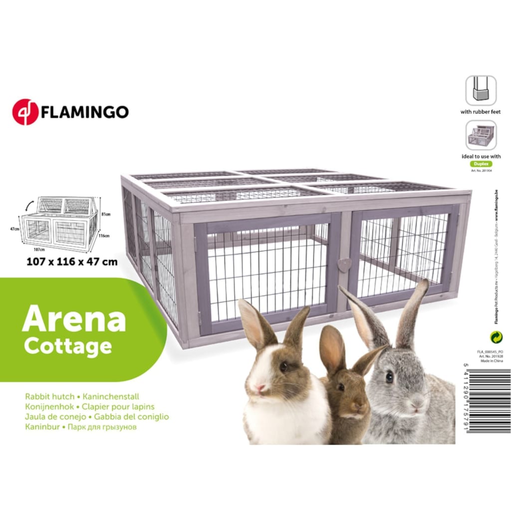 Clapier arena cottage 107x116x47 cm gris