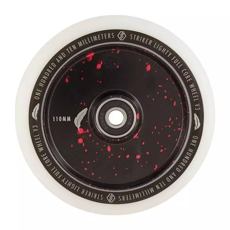 Striker Lighty Full Noyau V3 Blanc Roue Trottinette Freestyle Red Splash 110mm