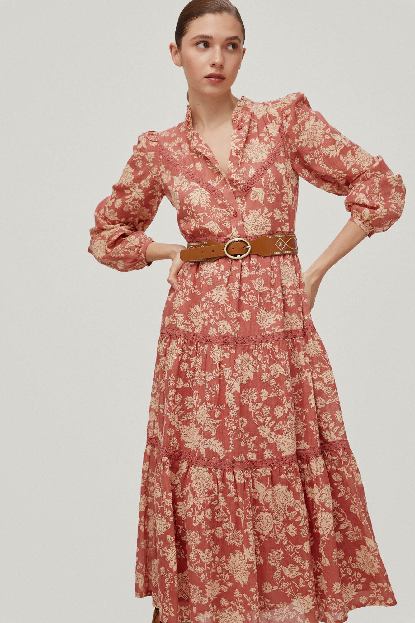 Vestido estampado - Roxo