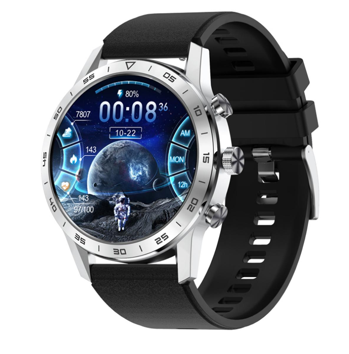 TPFNet Smart Watch / Fitness Tracker IP67 - Silikon Armband - Android & IOS - Schwarz / Schwarz