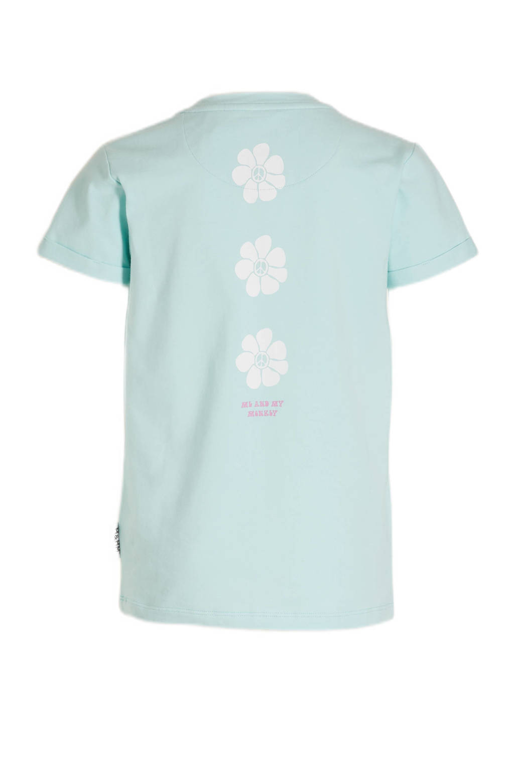 Me & My Monkey T-shirt Marit met printopdruk lichtblauw