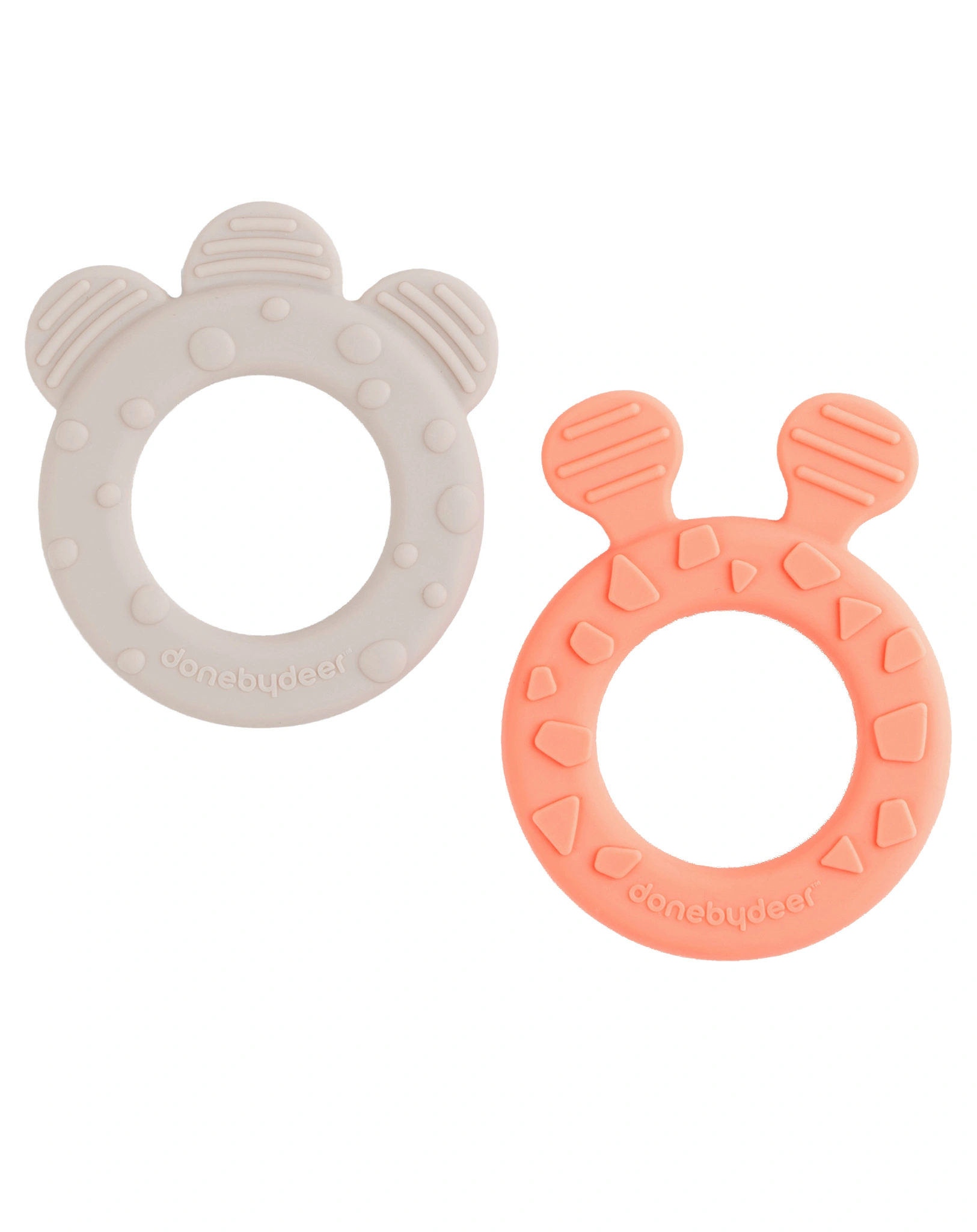 Beißring DEER FRIENDS 2er Pack in sand/koralle