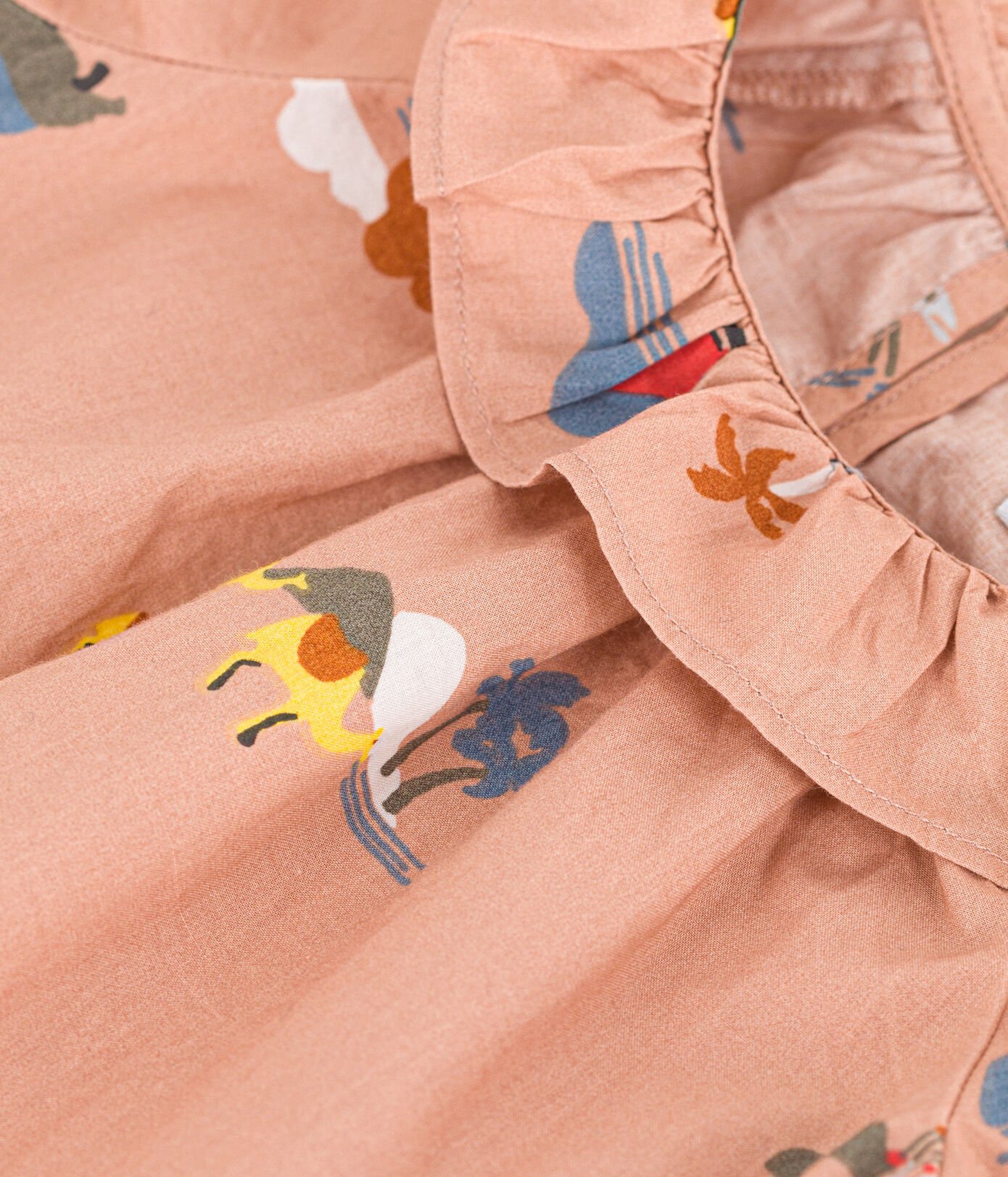 Blouse manches courtes bébé en popeline imprimée