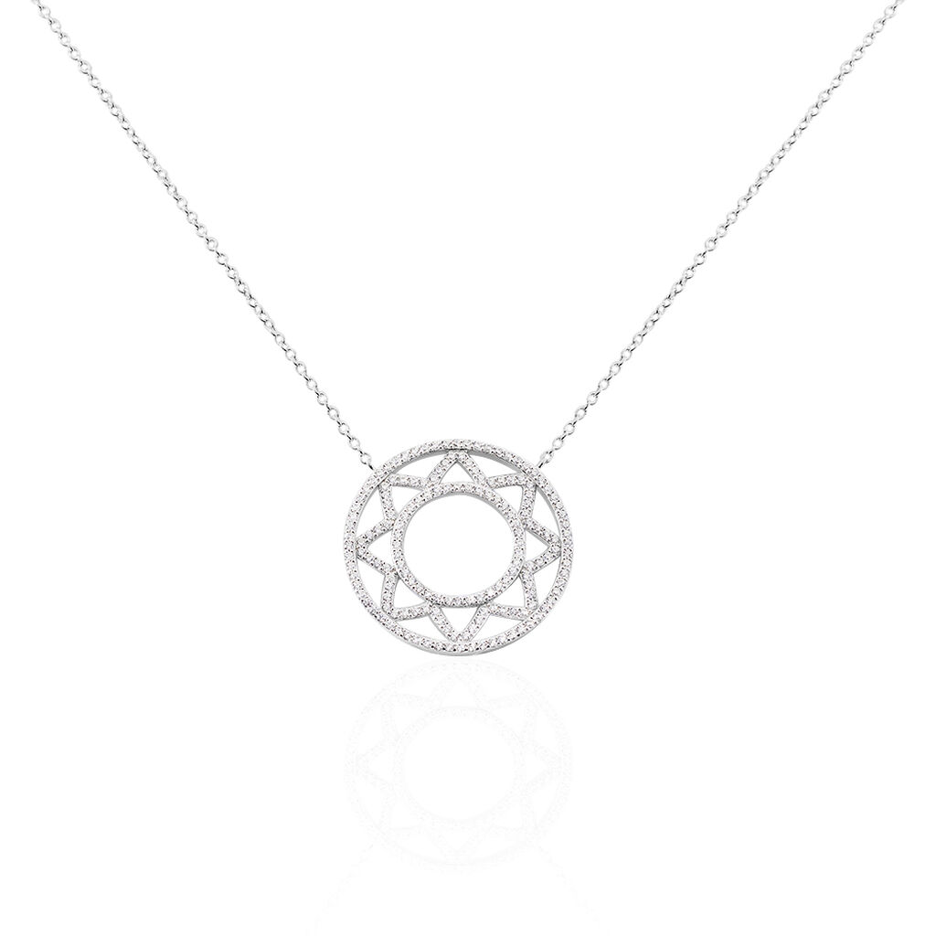 Collier Abia Argent Blanc Oxyde De Zirconium