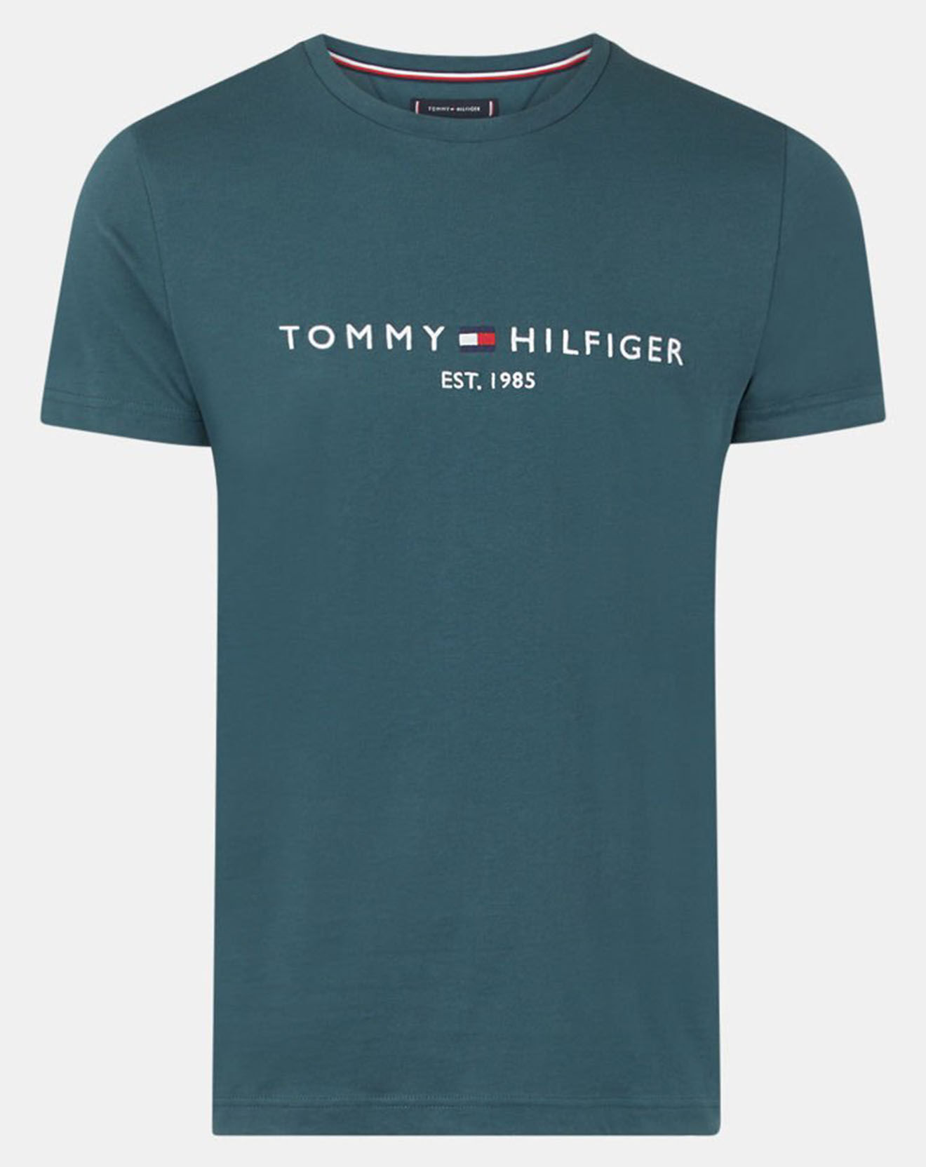 Tommy Hilfiger T-Shirt 100% Coton Bio logo bleu pétrole