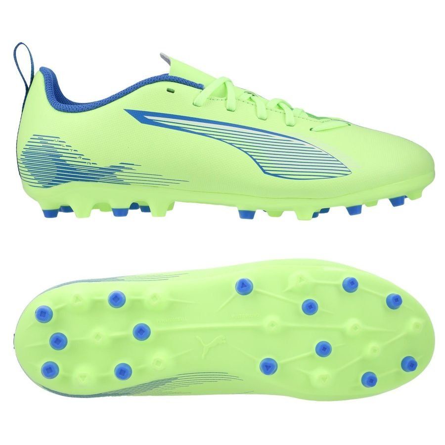 PUMA Ultra 5 Play MG Lights Out - Fizzy Apple/Blanc/Bleu Enfant