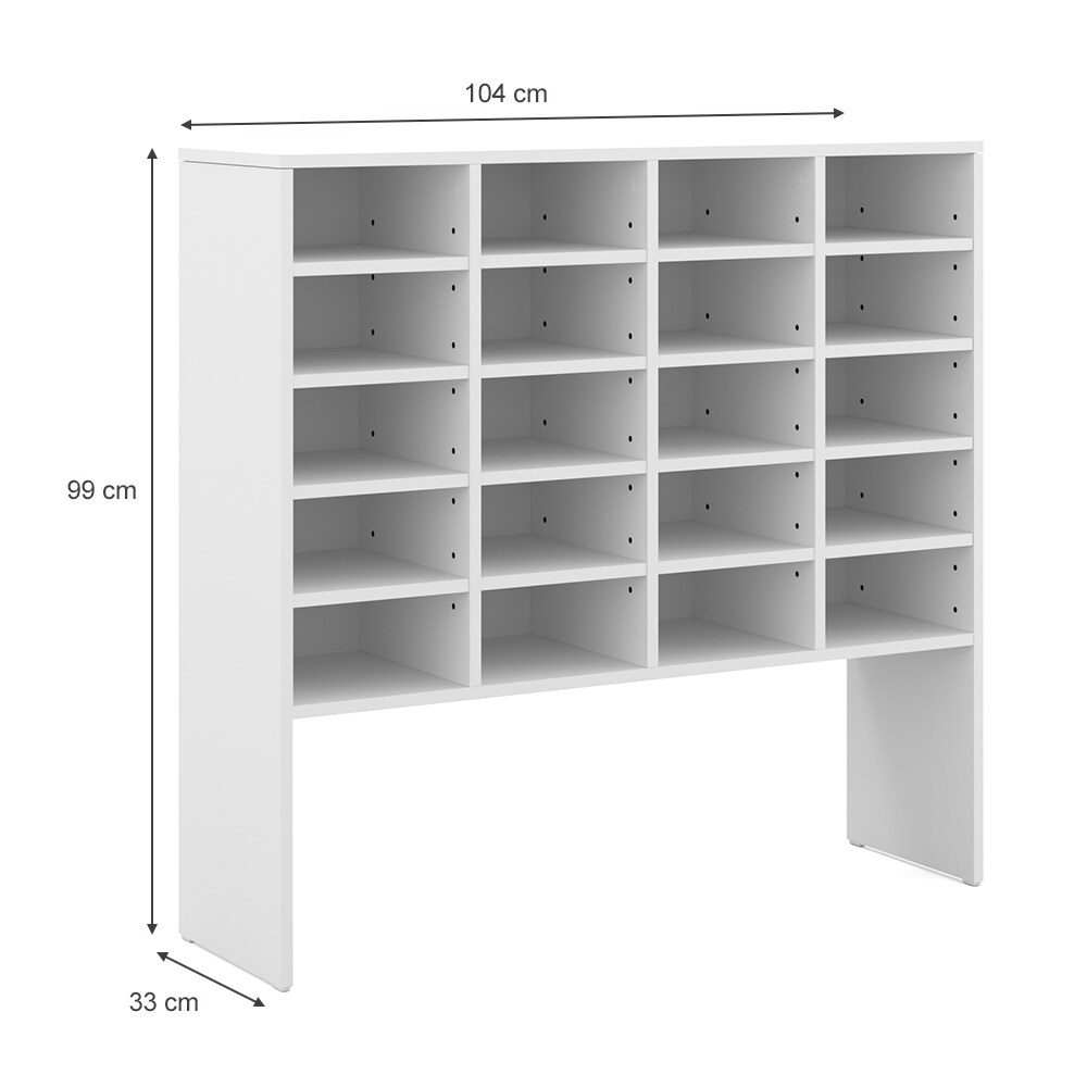 Vicco Schuhschrank Hermia Weiß - Schrank für 20 Paar Schuhe Schuhständer Schuhablage Regal