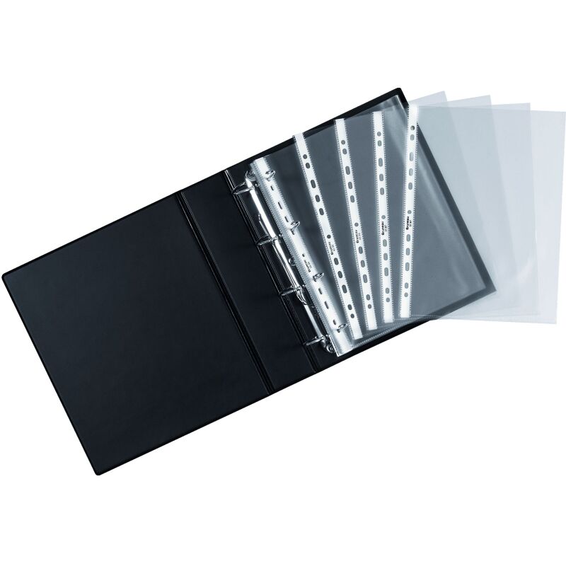 Pack 200 pochettes perforées Bruneau A4 PVC lisse 10/100e + 100 offertes