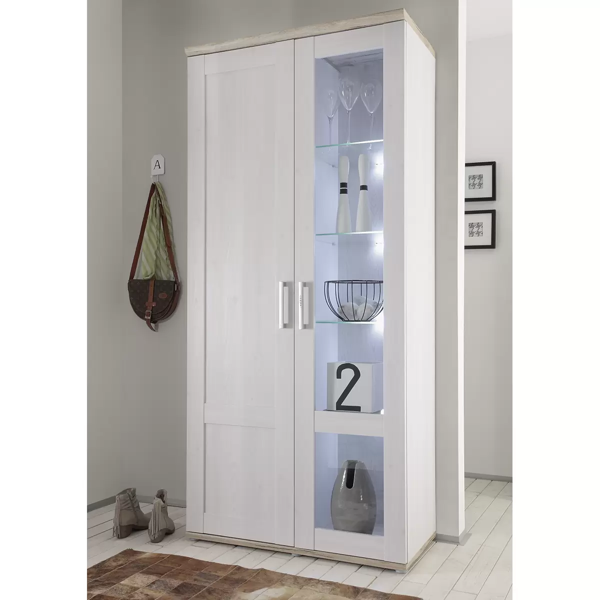 Vitrine Romance beige,Eiche