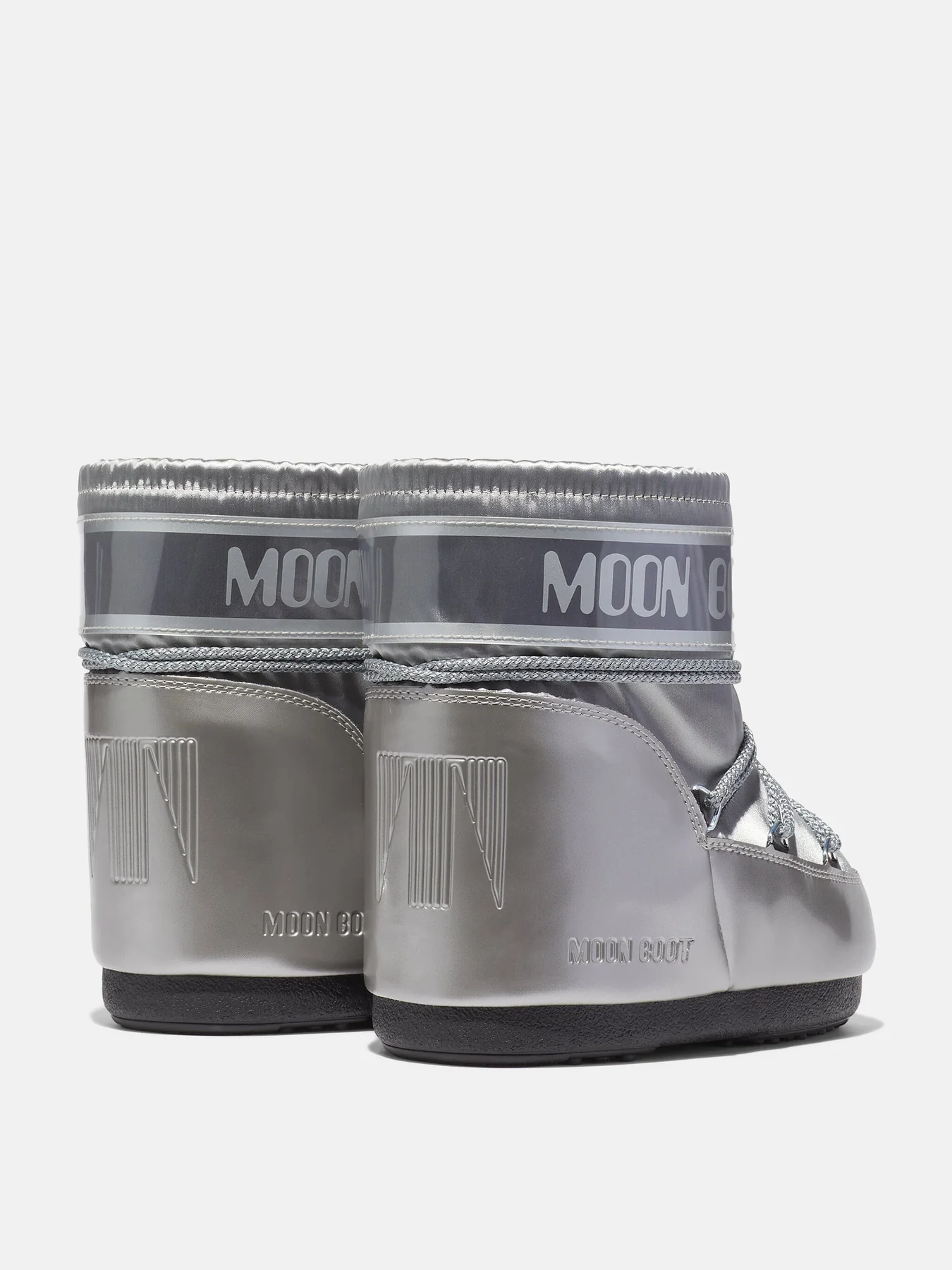 Moon Boot Icon Low Glance Silver Satin