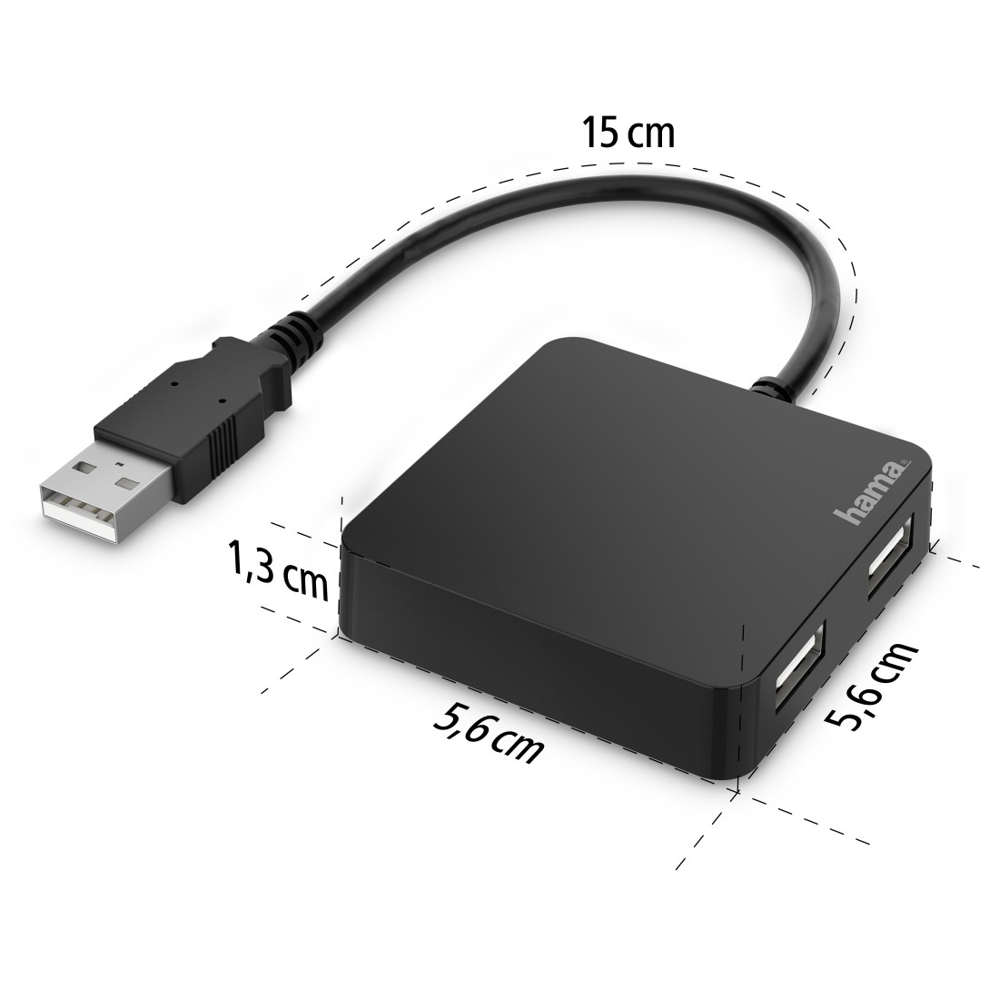 HUB HAMA 00200121 USB2.0 PRETO 4 PORTAS