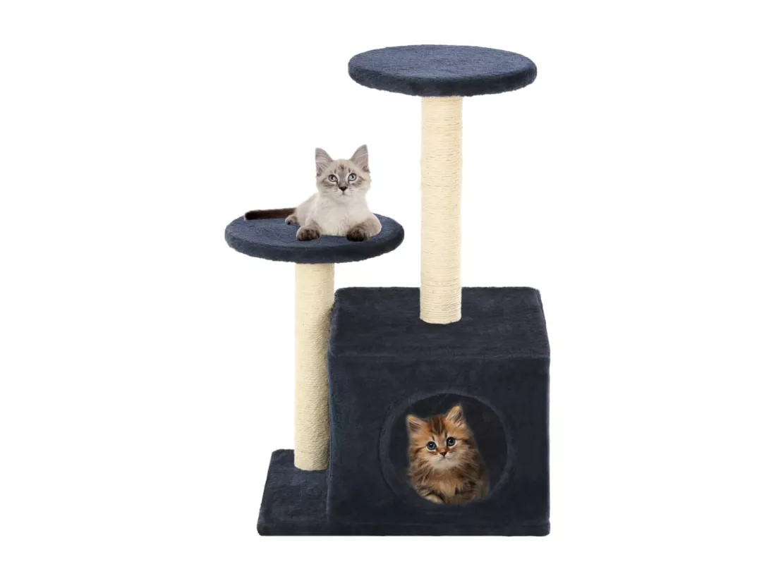 Arbre à chat avec griffoirs en sisal 60cm Bleu foncé