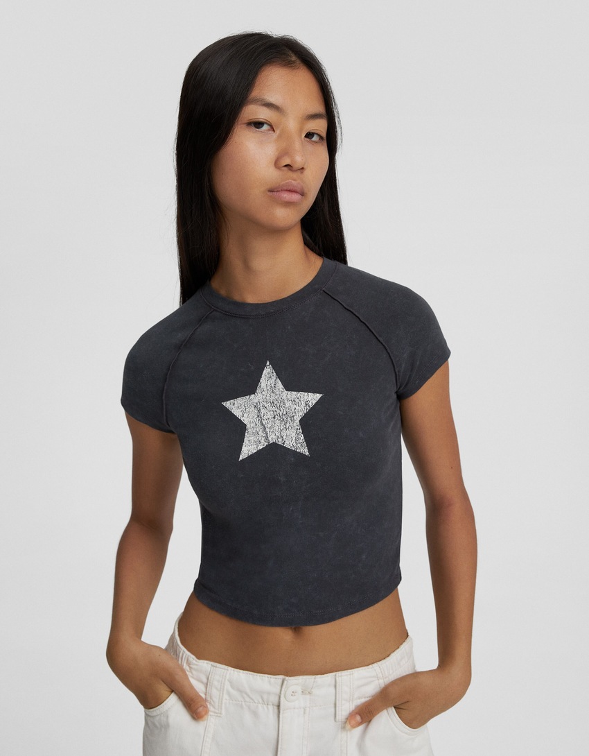 Camiseta de manga curta com estampa