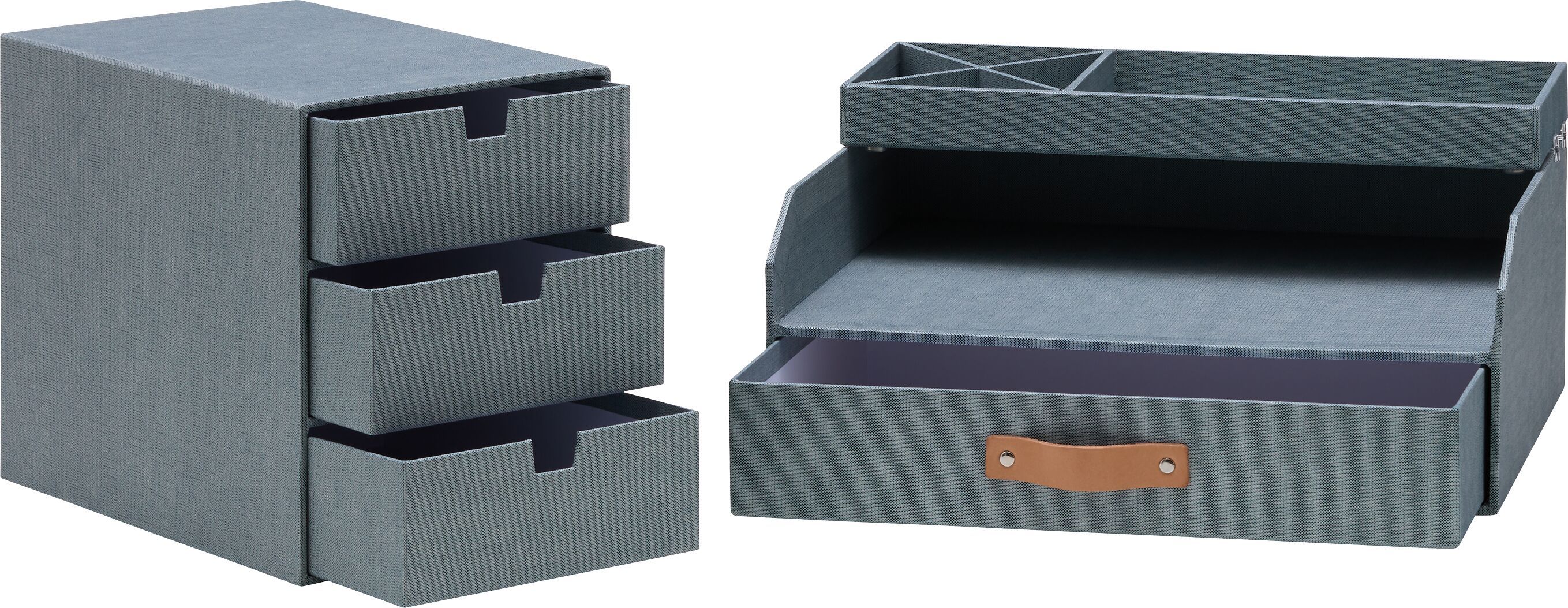 RE-STORE Schubladenbox - Blau / B: 16.0 cm x T: 25.0 cm x H: 20.5 cm