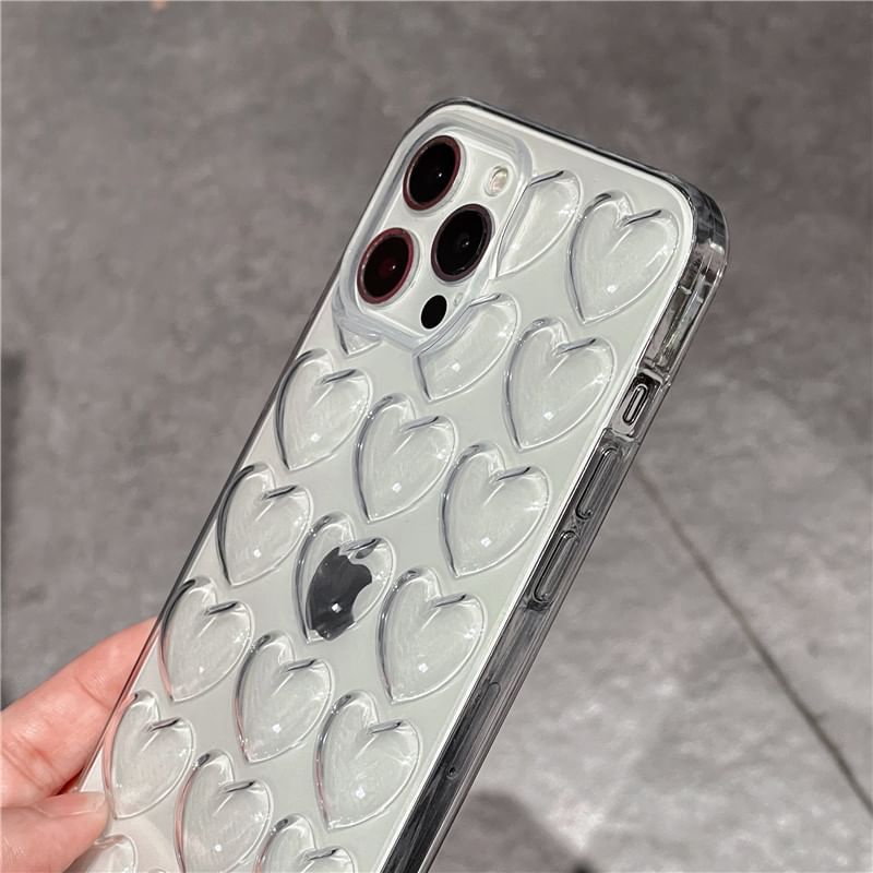 Tondephiry - Hartvormig transparant telefoonhoesje voor iPhone 11, 11 Pro Max, 12/12 Pro, 12 Pro Max, 13, 13 Pro, 13 Pro Max, 14, 14 Plus, 14 Pro, 14 Pro Max, 15, 15 Pro, 15 Pro Max