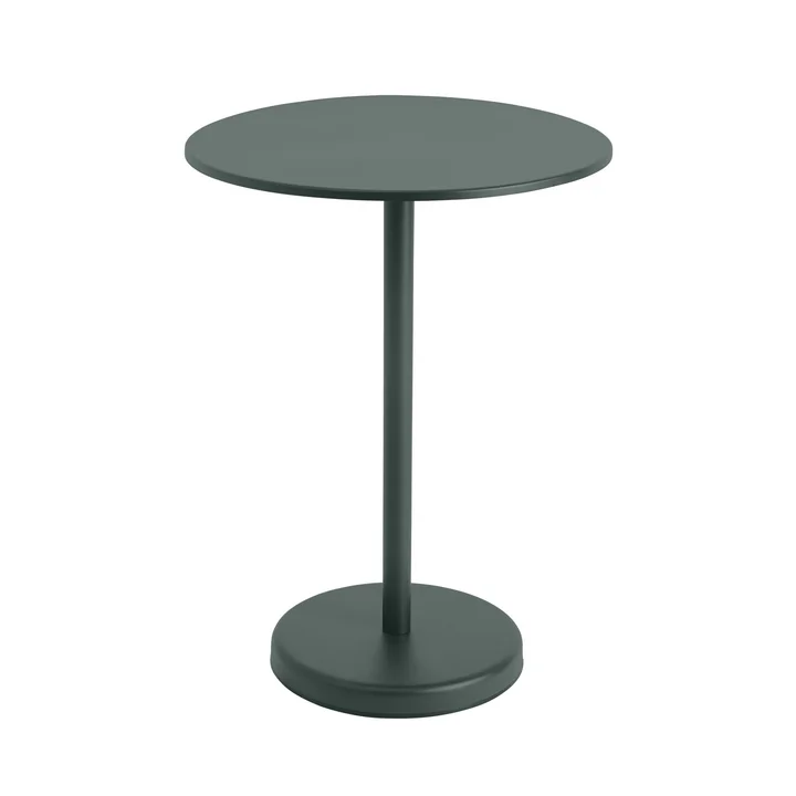 Muuto - Linear Steel Bistrotisch Outdoor, Ø 70 x H 95 cm, dunkelgrün