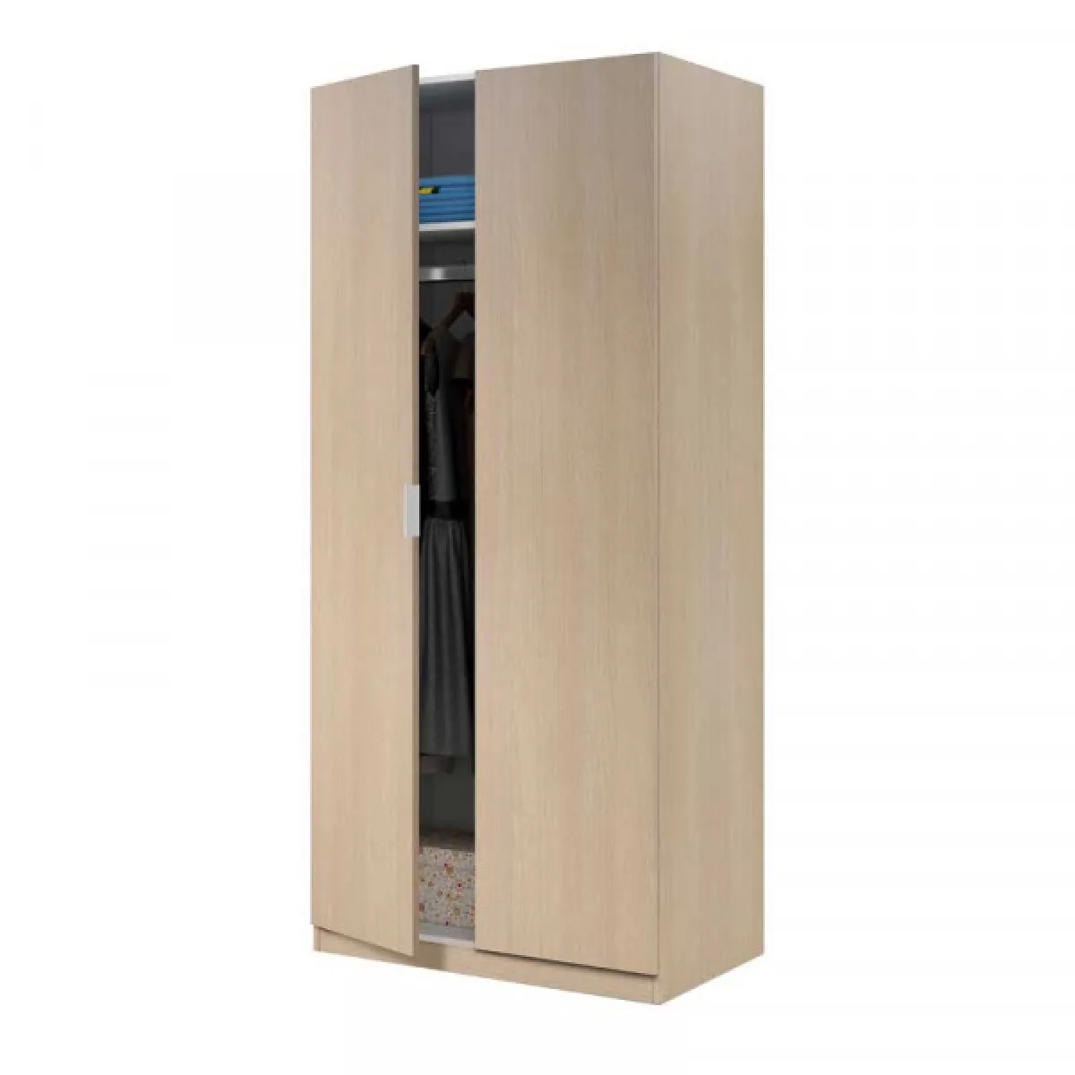 Dansmamaison Armoire 2 portes battantes Chêne clair - LUCIA