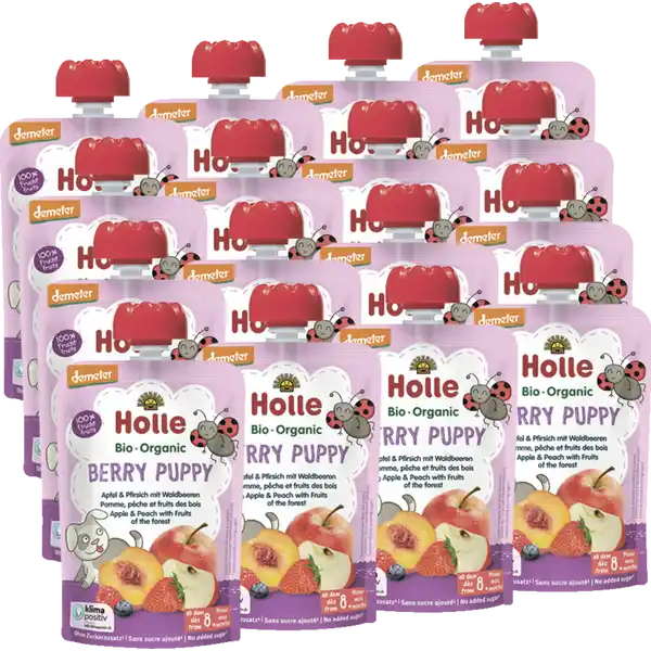 Berry Puppy - Apfel & Pfirsich mit Waldbeeren ab dem 8. Monat