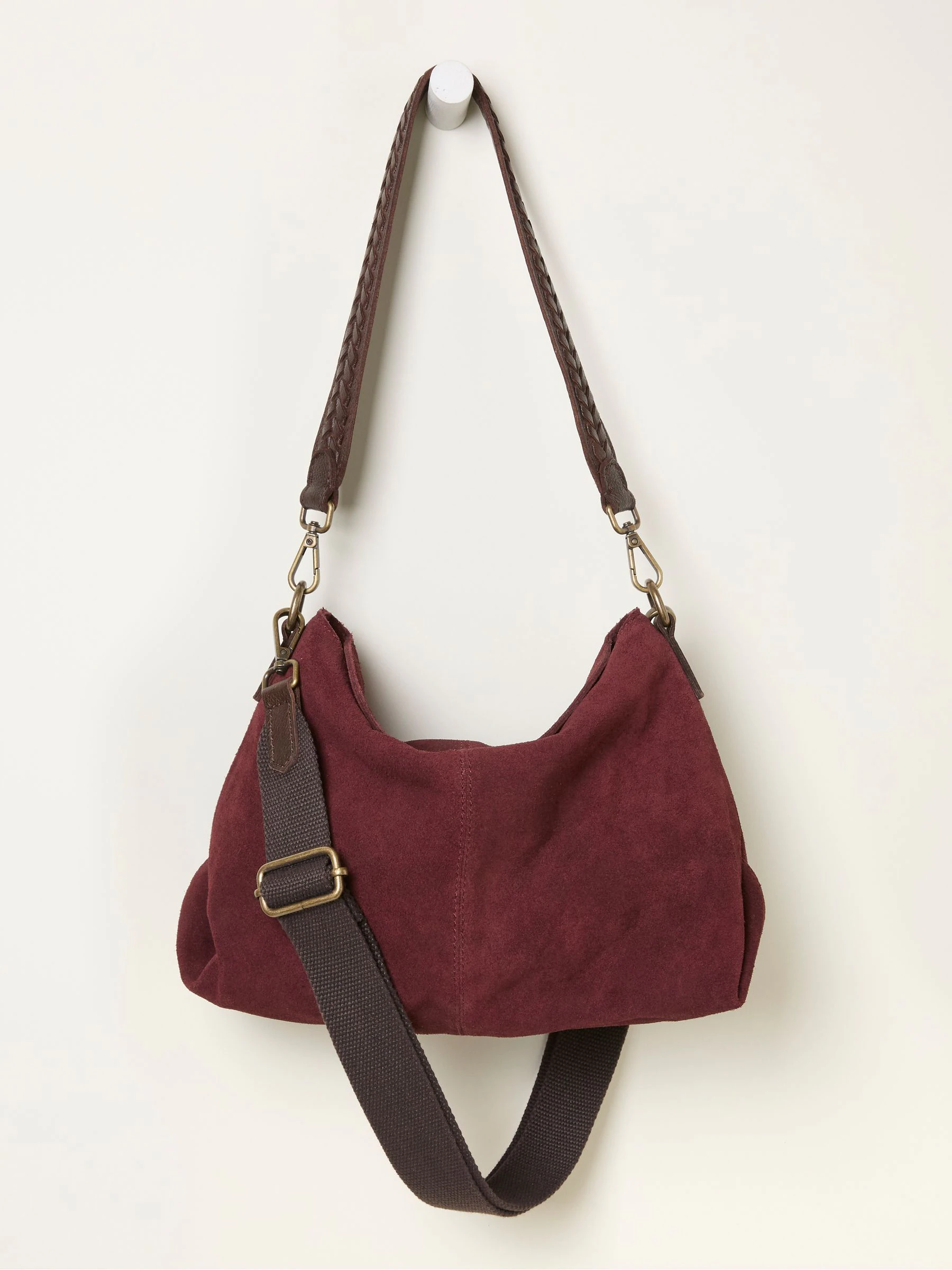 Bordeauxrood - FatFace Suede Envelope Bag
