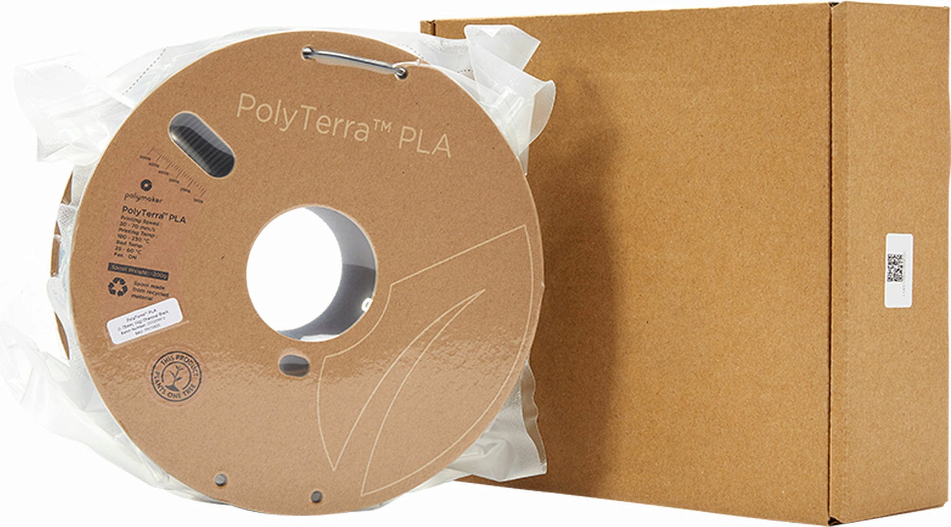 Polymaker  PolyTerra PLA Charcoal Black, 1,75 mm / 1000 g    Filament mit reduziertem Kunststoffgehalt