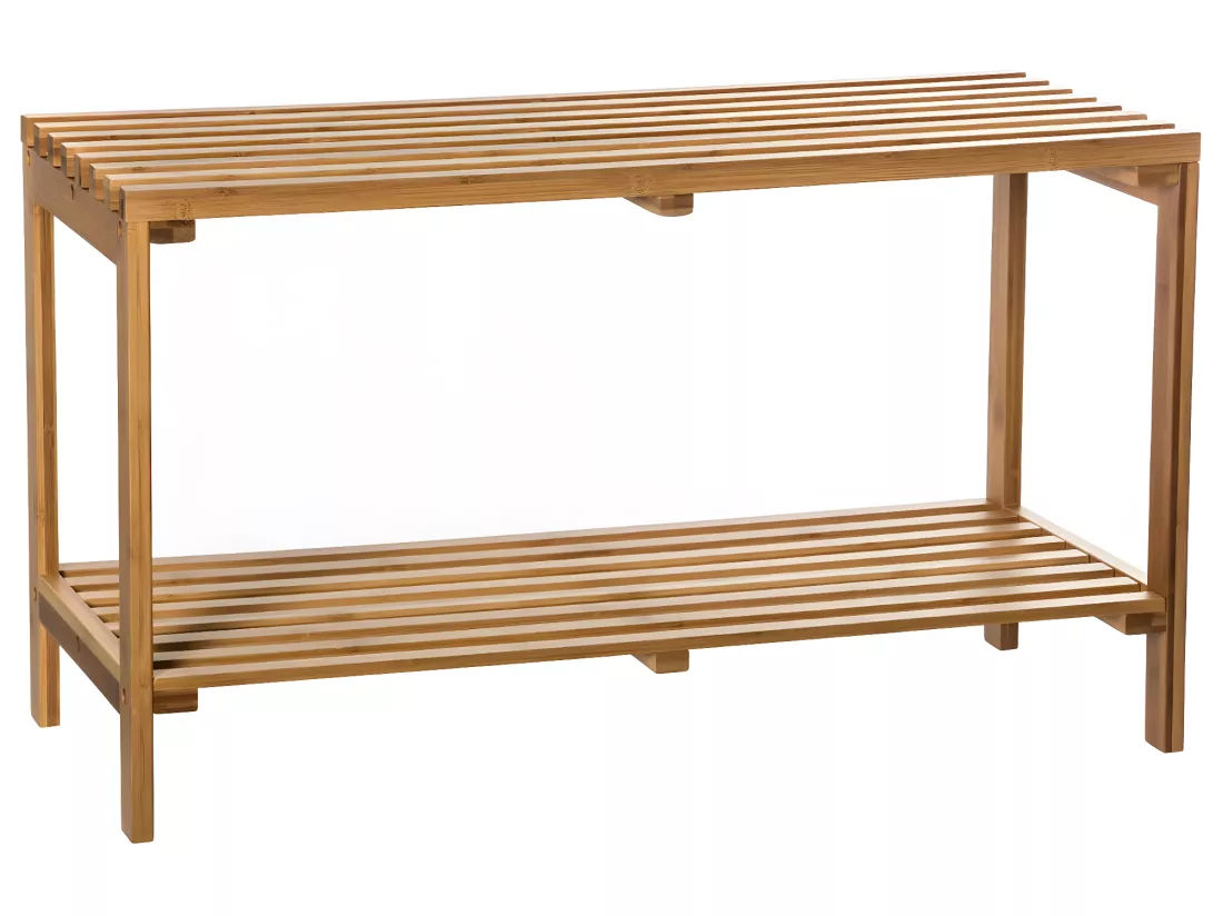 Étagère de rangement basse 2 niveaux en Bambou L 78 cm