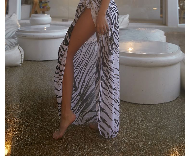 SANQI - Set: Zebraprint badpak + omslagrok