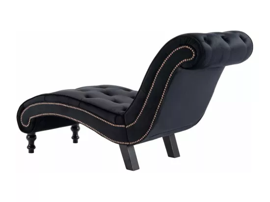 Prolenta Premium - Chaise longue Noir Velours