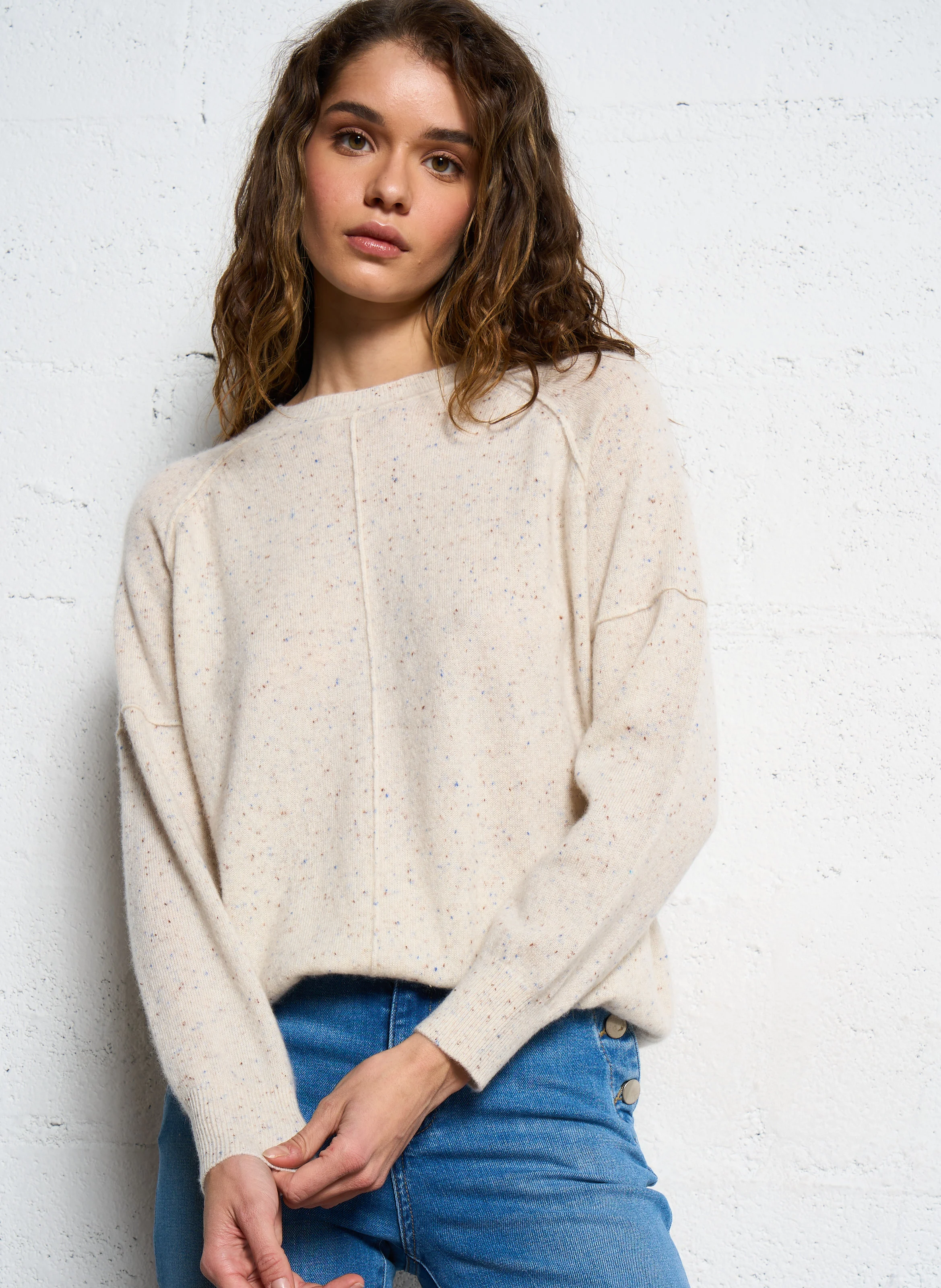 ARY BIS - Pull col rond en cachemire | Blanc