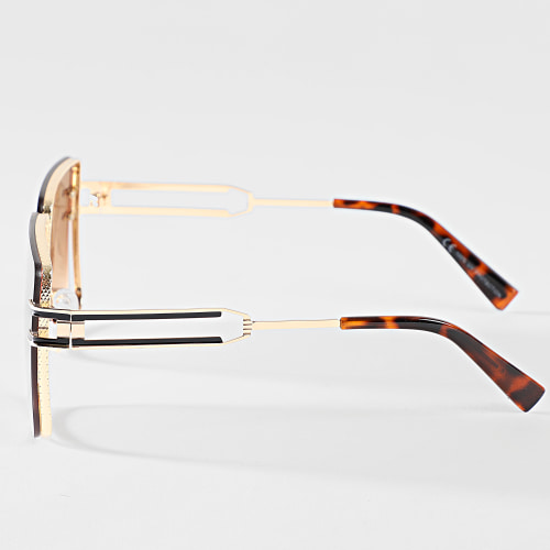 Lunettes De Soleil Doré Marron Dégradé