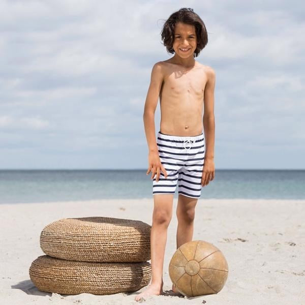 Køb Petit Crabe White/Blue Alex Badeshorts