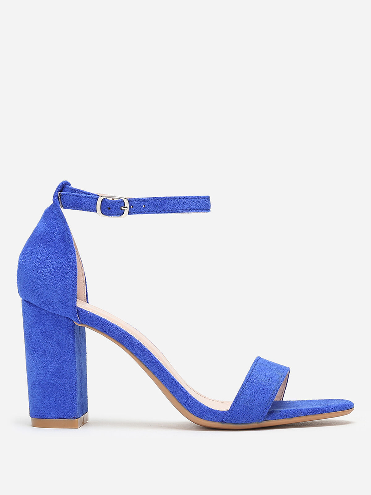 Sandales à brides et talon carré- Bleu