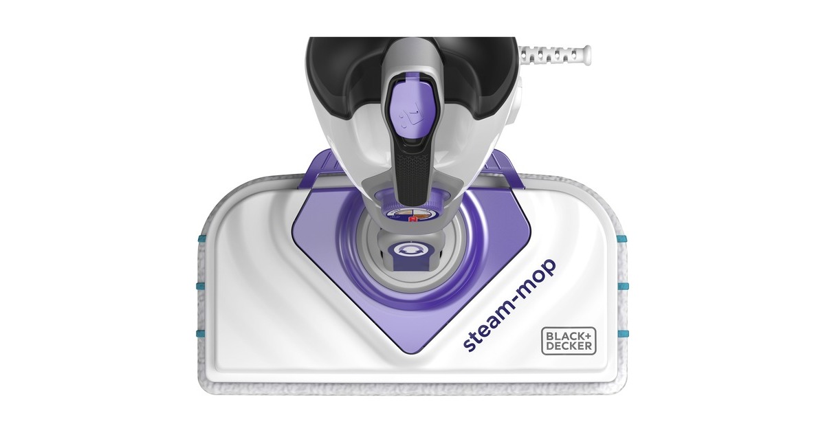 BLACK+DECKERBHSM1615DSM 1600W Steam-mop met SteaMitt, deltavoet en 17 accessoires stoomreiniger  (Wit/donkerpaars)