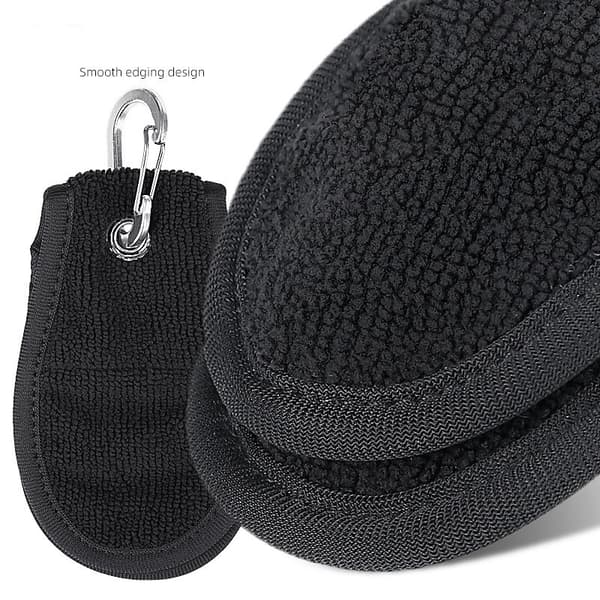 INF Golfball rengjøringsklut med dobbeltsidig mikrofiber og metallkrok, kompatibel med golfutstyr, bærbar og praktisk for rengjøring på banen